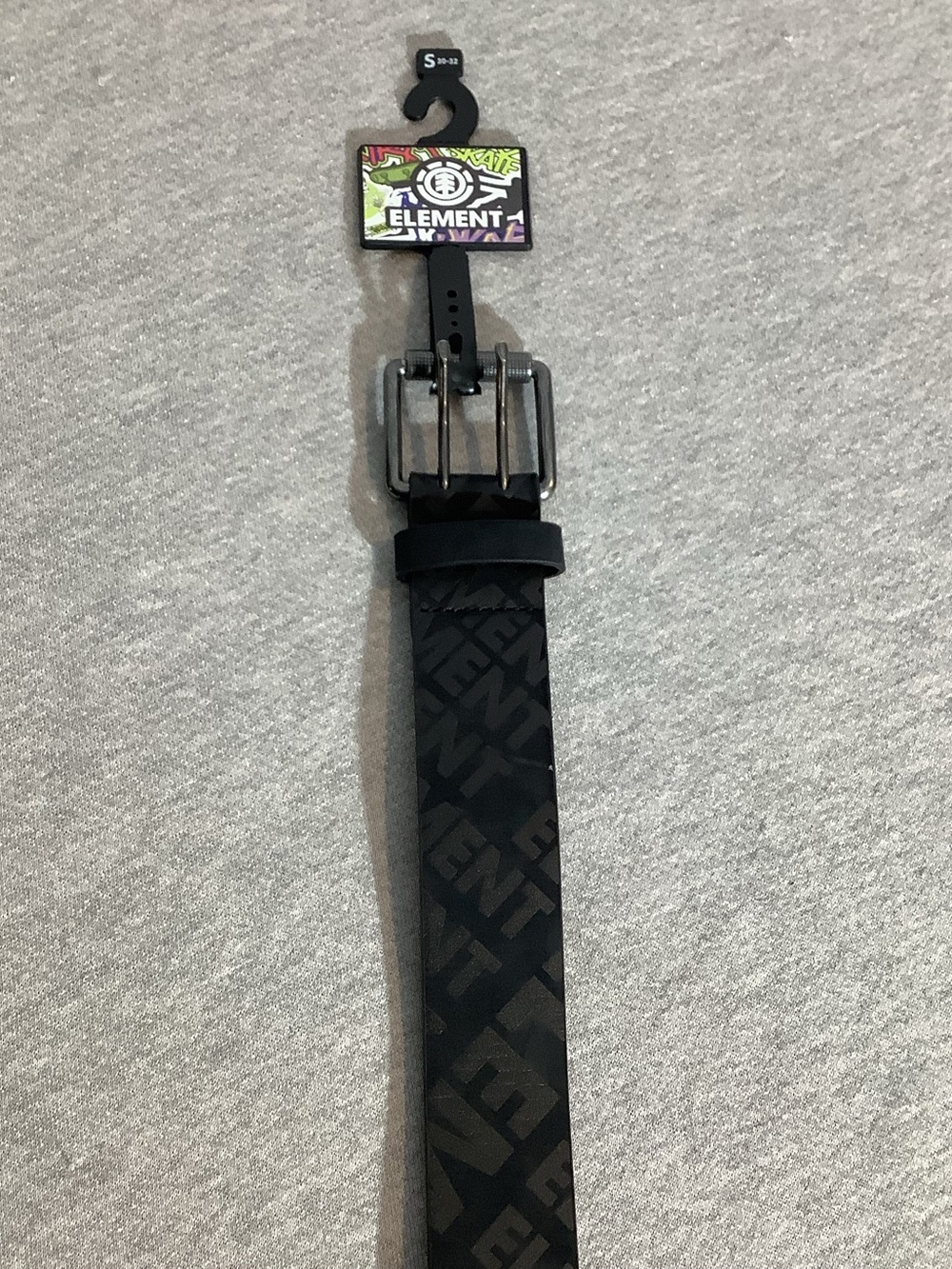 Element Black Logo-Pattern Casual Belt Size Small